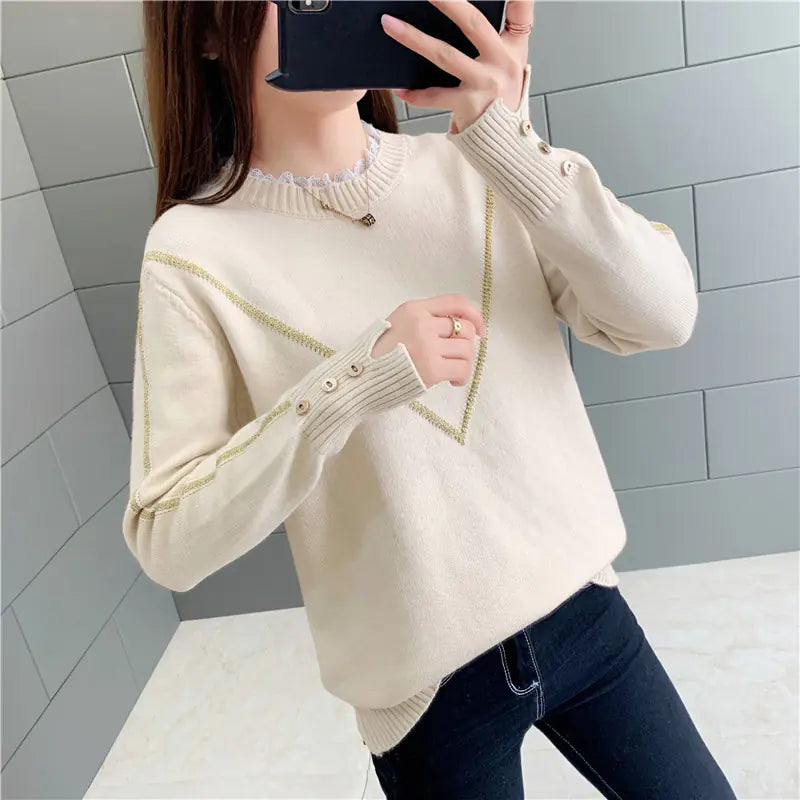 Women's Loose Knit Sweater for Fall/Winter Fashion