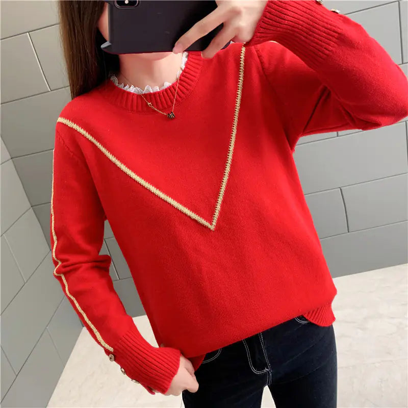 Women's Loose Knit Sweater for Fall/Winter Fashion