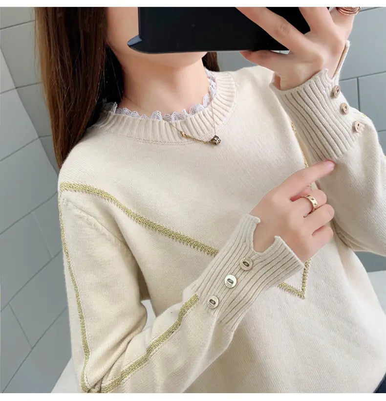 Women's Loose Knit Sweater for Fall/Winter Fashion